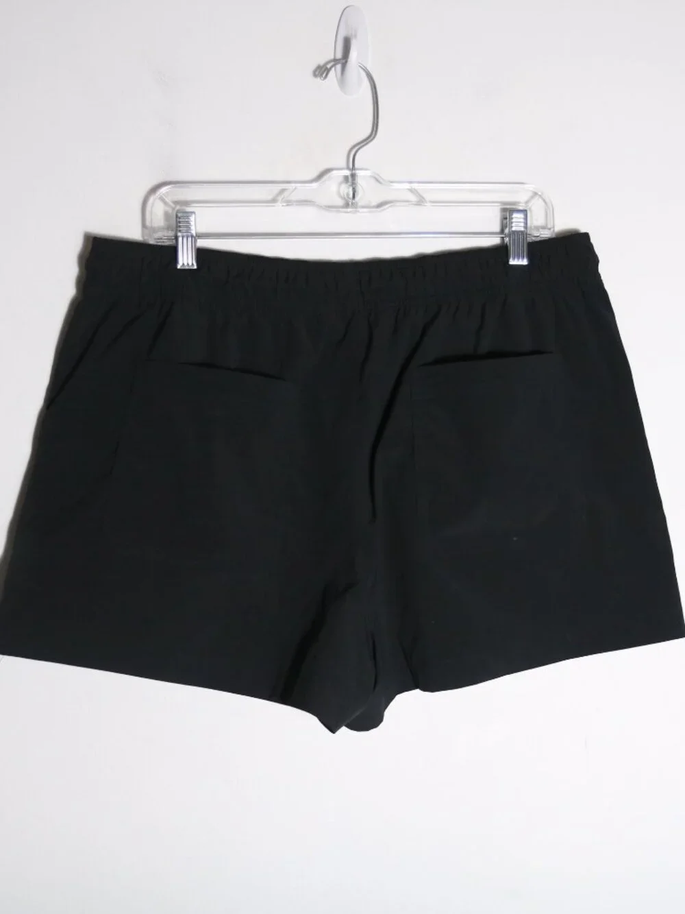 Athleta Mid Rise Poplin Short Womens Large Black Athletic Pull On Drawstring
